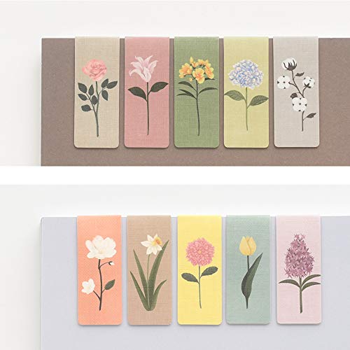 Monolike Magnetic Bookmarks The Flower ver.1 + ver.2, 10 Pieces - color: The Flower Ver.1 + Ver.2 Set