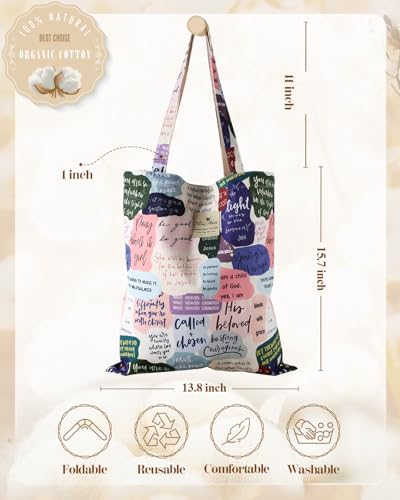 Miss Adola Aesthetic Buckle Tote Bag for Women - color: Christian Quotes
