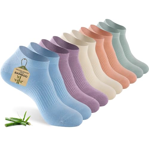 Women's Ankle Socks, 5 Pairs, Bamboo Rayon Ultra Thin Low Cut - color: Assorted 2, size: Large