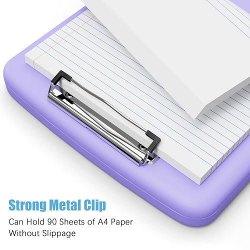 Hongri Clipboard with Storage with Pencil Case, 8.5 x 11 Storage Clip Board - color: Purple