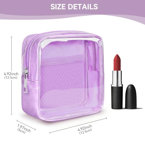 WLLWOO Clear Makeup Bag Mini Cosmetic Pouch Travel Toiletry Organizer - color: 1pcs-Mini-Purple