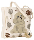 Miss Adola Embroidery Canvas Tote Bag with Pocket & Buckle - color: Dog