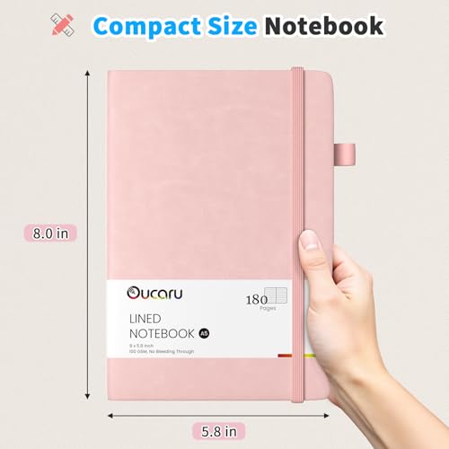 Oucaru 4 Pack A5 Lined Journal Notebook, 180 Pages 100 GSM Paper for Travel - color: 4 Pastel Color, size: 4 Pack