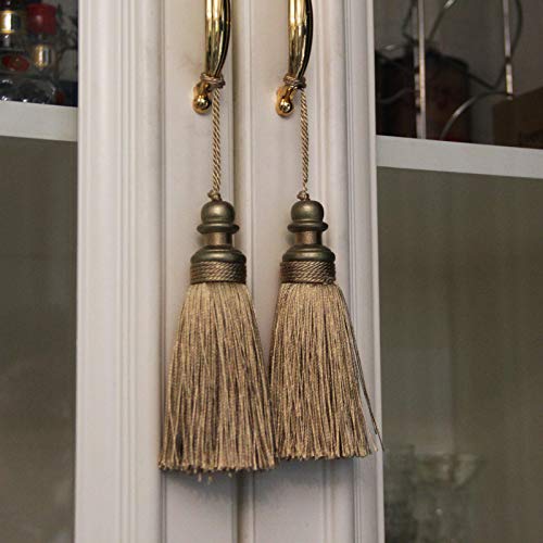 2 Pack Tassel Key Tassel with Loops for Home Decoration - color: Gold, size: 2 Pack