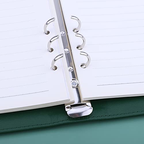 Antner A5 Binder 6 Ring Refillable Notebook Binder Planner Cover for A5 Refill Paper, PU Leather Loose Leaf Personal Organizer Budget Planner for Savings & Budgeting with Magnetic Buckle, Dark Green - color: Dark Green