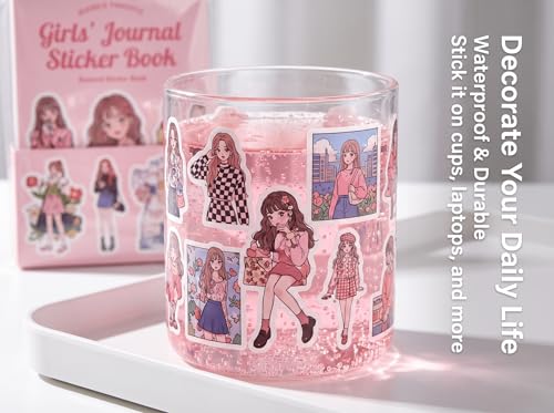 Kawaii Girl Sticker Book for Journaling & Scrapbooking, 800+ Japanese Aesthetic Die-Cut Stickers, Cute Anime Stationery for Adults, Junk Journal Supplies, Planner Decor, Vision Board Stickers - color: Girl's Sticker