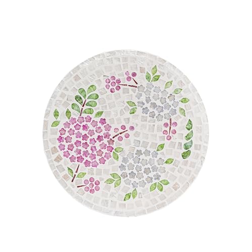 PEMAR 12.6” Pink Hydrangea Capiz Shell Lazy Susan, Handcrafted Dining Table Décor & Table Centerpiece, Elegant Beach House & Farmhouse Home Decor, Luxury Hostess & Housewarming Gift - color: Pink Hydrangea Floral