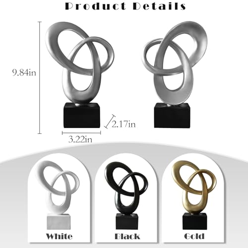 Dosker Abstract Sculpture Knot Decor Mobius Stripe Statue (Silver) - color: Sliver