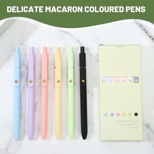Ddaowanx Colored Gel Pens Set,0.5mm Retractable Quick Dry Ink Pens - color: 12Pcs-Aesthetic Colors, size: 1 Count (Pack of 6)