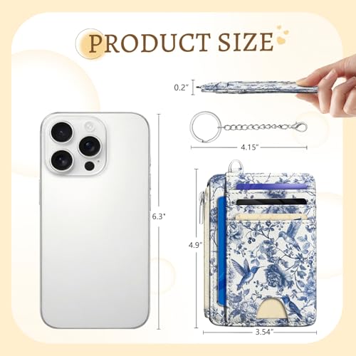 Kelvoris Credit Card Holder Small Wallet Women, Slim RFID, HummingBird - color: Bird