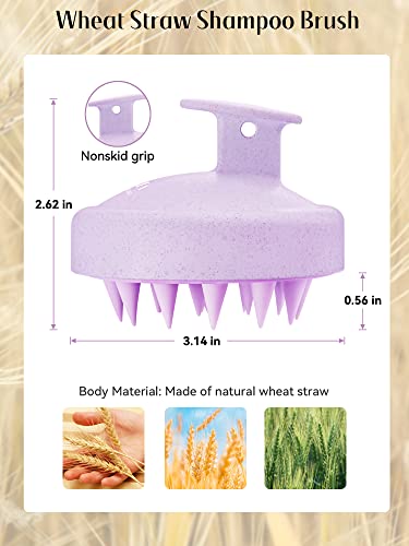 HEETA Scalp Massager Hair Growth Scrubber for Dandruff Removal Hair Care - color: New Purple