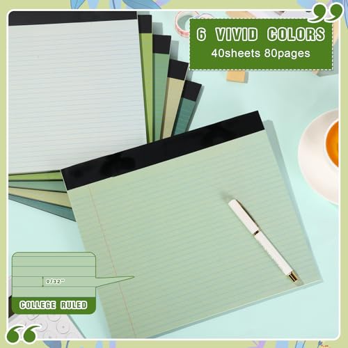 Lincia 6 Pcs Legal Pads Landscape Notebook, Gradient Green - color: Gradient Green