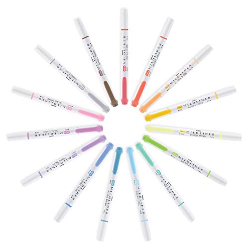 Zebra Pen MILDLINER No Bleed Highlighter, Dark Gray Color, Dual Tip, 12-Pk - color: Dark Gray