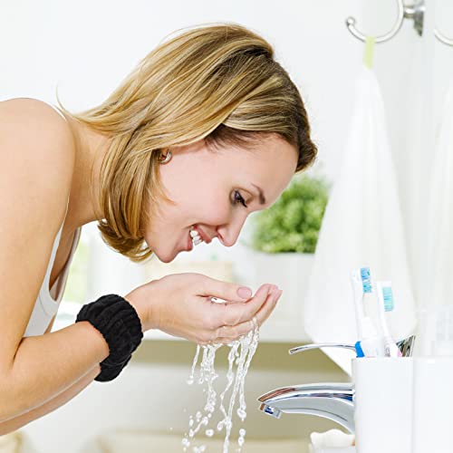 WHAVEL 6 Pairs Wrist Towels, Absorbent Spa Sweatbands to Prevent Liquid from Spilling Down Arms - color: C.Black