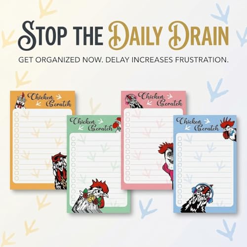4 Pads Chicken Cute Sticky Notes 4x6 Funny Post it Notes Animal Stationary - color: Chicken