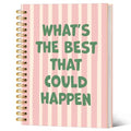 Cute Journal for Girls，Pink Spiral Notebook A5 Hardcover， - color: Happy