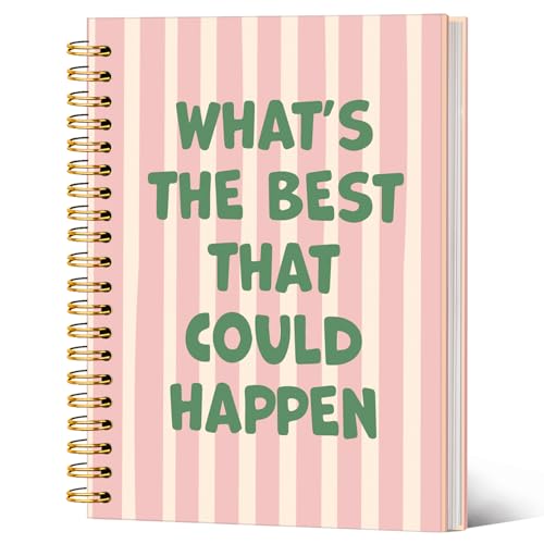 Cute Journal for Girls，Pink Spiral Notebook A5 Hardcover， - color: Happy