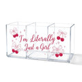 I'm LiterallyJust a Girl Acrylic Cosmetic Organizer 3 Compartments - color: Transparent048