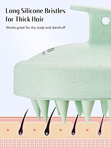 HEETA Scalp Massager Hair Growth Scrubber for Dandruff Removal Hair Care - color: New Green