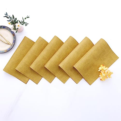 Homaxy PU Faux Leather Placemats for Dining Table, Set of 6, Yellow - color: Yellow