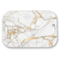 Serving Trays with Handles, 14.5 x 9.8 inch Rectangular Plastic Tray for Restaurant, Kitchen, Golden White Marble - color: Golden White Marble