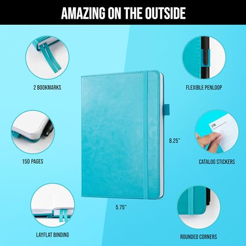 Lined Journal Notebook for writing | Ruled 150 pages, 120gsm Thick Paper with Sticky Notes,pen loop, elastic band, leather hard cover | Scribbles That Matter A5 journals for writing, 5.75x8.2 inches - color: Brown
