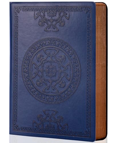 CAGIE Journal for Men Women Vintage Leather Diary Journaling Notebook, Blue - color: A-blue, size: A5