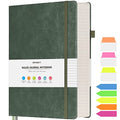 College Ruled Notebook A5, 312 Numbered Pages Diary, Lined Leather Journal - color: Green, size: A5
