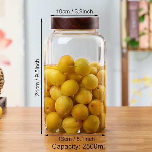 Glass Jar Canisters with Airtight Lids, Clear Glass Coffee Jars with High Sealing Threaded Mouth, Food Storage Canister for Pantry Sugar Tea Coffee Cookies (84 FL OZ / 2500ml) - size: 84 FL OZ / 2500ml