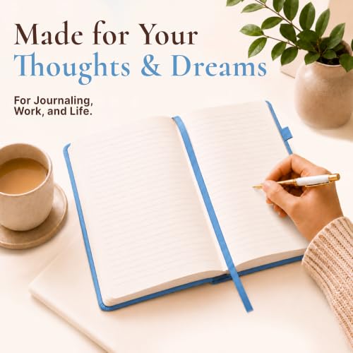 Lined Journal Notebook Hardcover Leather Bound 200 Pages A4 Blue Cute Diary - color: Blue, size: A4 200 Pages