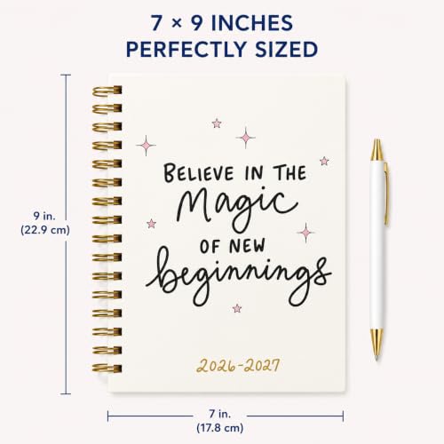 WORLD TRAVELER Academic Planner School Organizer Jul 2026-Dec 2027, 7"x9" - color: Ivory Magic