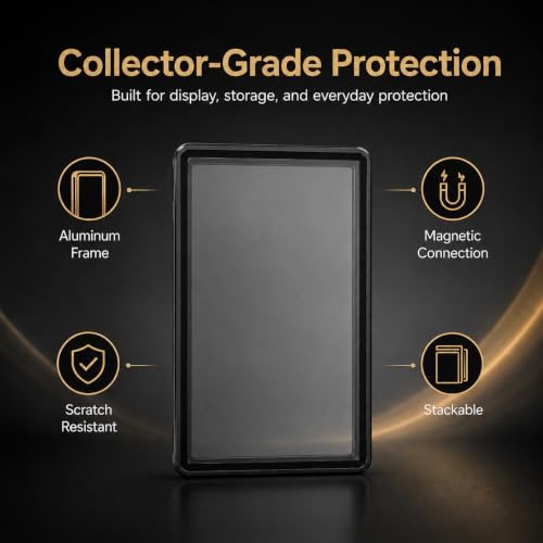 PSA Slab Case, Magnetic 9-Point Lock Display Protector, Black - color: Black