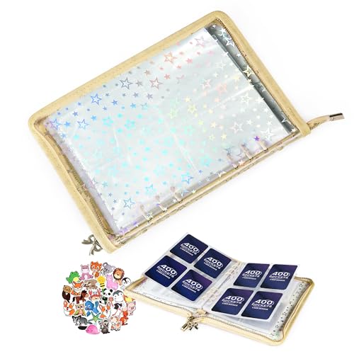 4 Pocket Card Binder for Girls, Cute A5 Clear Kpop Photocard Binder - color: A Off-White, size: 4-Pocket