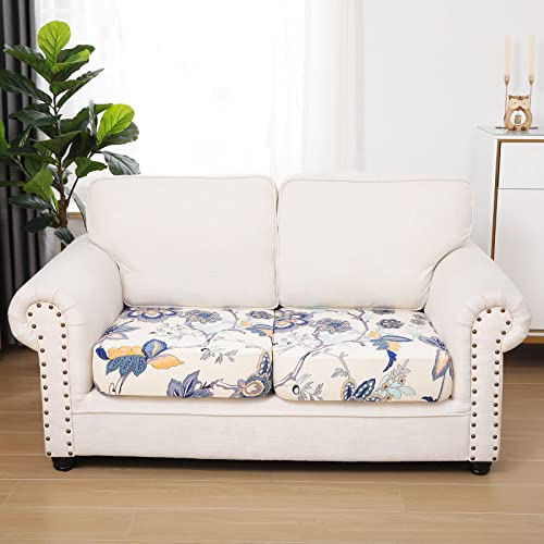 hyha Printed Couch Cushion Covers, Sofa Covers Washable for 2 Cushion Couch - color: Beige, size: Seat Cover 2 Pack