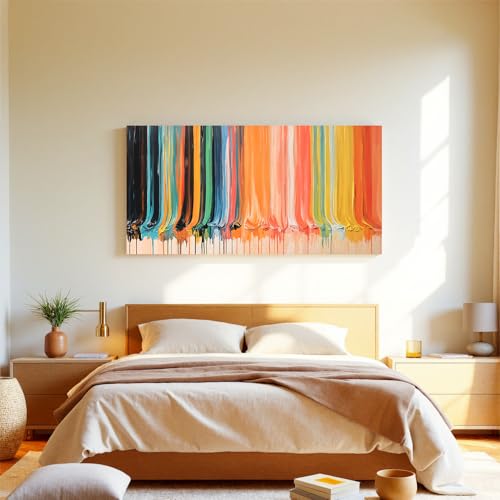 Modern Abstract Colorful Canvas Art Wall For Living Room Prints 20"×40" - color: LAI-12G, size: 40"L x 20"W