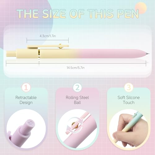 YOXMJDB Gel Pens, 12 Pcs 0.5mm Fine Point Smooth Writing Pens Japanese Cute Pens, High-End Series Black Ink Pens for Journaling Note Taking, School Office Supplies for Women Men (12 Pcs Ombre) - color: 12 Pcs Ombre