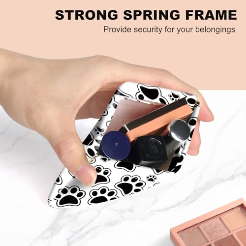 2Pcs PU Leather Small Squeeze Coin Purse Pouch Mini coin Bag Unique And Cute Wallet Cosmetic Bags Change Bag For Women Girls Men Black and white paw prints - color: Black and white paw prints