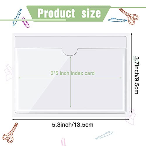 Chinco 30 Pcs Self Adhesive Clear Index Card Pockets,3 x 5 Inches - size: 3 x 5 Inches