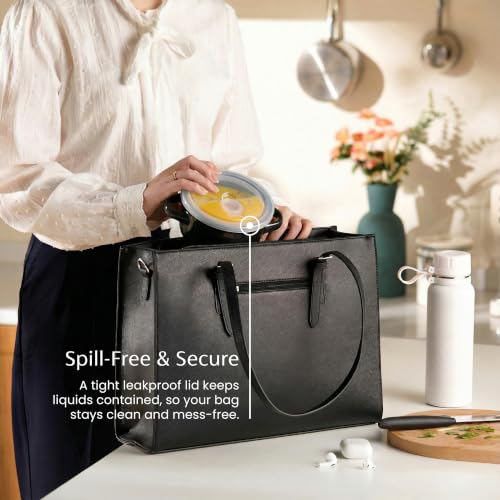 KooK French Onion Soup Crocks with Lids & Handles, Set of 4, Black - color: Black