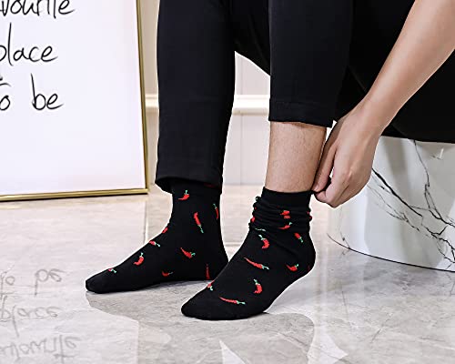 Mens Dress Socks, 5 Pair Combed Cotton Colorful Patterned Funny Crew Socks for Men Comfort - color: Animal
