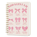 Lined Spiral Journal Notebook for Work A5, 160 Pages, Pink Bow - color: Bow Pink