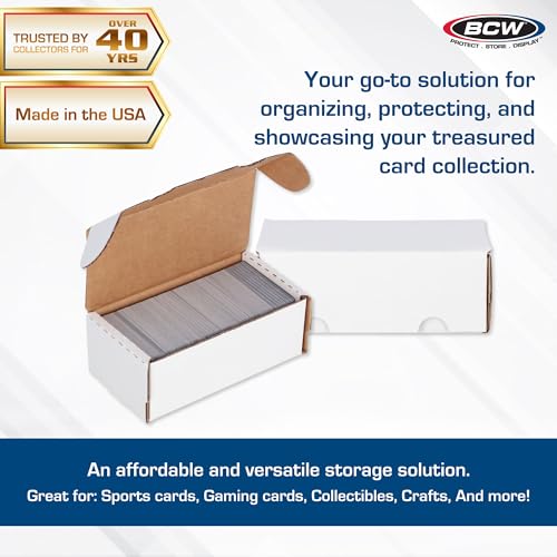 BCW 400-Count Trading Card Storage Boxes, Sports and Gaming Cards, 10 Pack