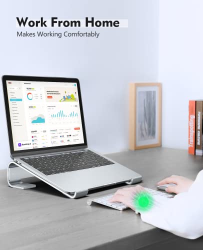 Soqool Laptop Stand for Desk,Aluminum Computer Stand for Cooling - color: Silver