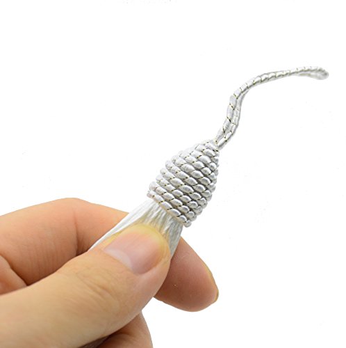 20pcs 6 Inch Silky Tassels with Chinese Knot for DIY Crafts(White) - color: White