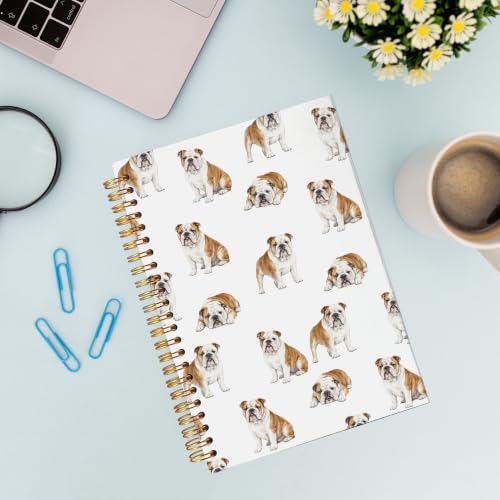 VNWEK English Bulldog Gifts Spiral Notebook Journal 5.5x8.3 Inch - color: English Bulldog