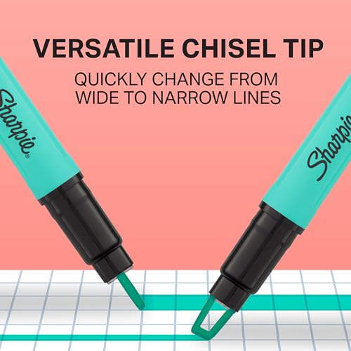 Sharpie Clear View Highlighter Sticks, Chisel Tip Highlighter Market Set, Essential School & Teacher Supplies, Smear Resistant, Assorted Color Highlighters, 8-Pack - size: 1 Count (Pack of 8)