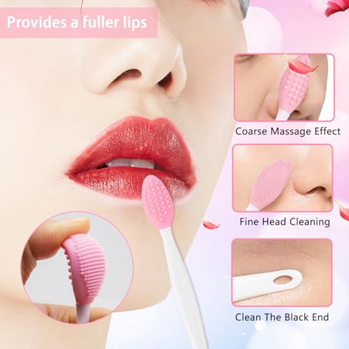 10PCS Silicone Face Scrubber, 4pcs Lip Scrub Brush, 4pcs Silicone Cleansing Brush Exfoliating Lip Brushes, 2pcs Exfoliating Face Brushes for Men Women - style: style 6