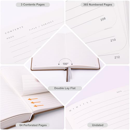 &And Per Se Lined Journal Notebook, 365 Pages, A5, 5.7'' x 8'' 100GSM Thick Paper, Journals for Writing, Hardcover Notebooks for Women Men (Brown) - color: Brown, style: 365-Lined