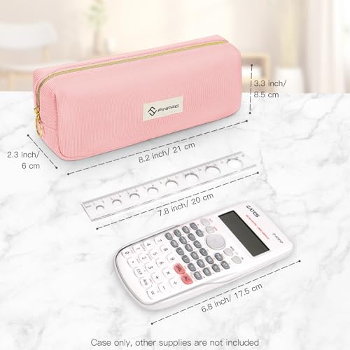 FINPAC Pencil Case, Corduroy Aesthetic Makeup Bag - color: Pink