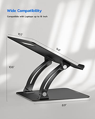 Nulaxy Fully Adjustable Laptop Stand for Desk, Dual Foldable Computer Riser - color: Black